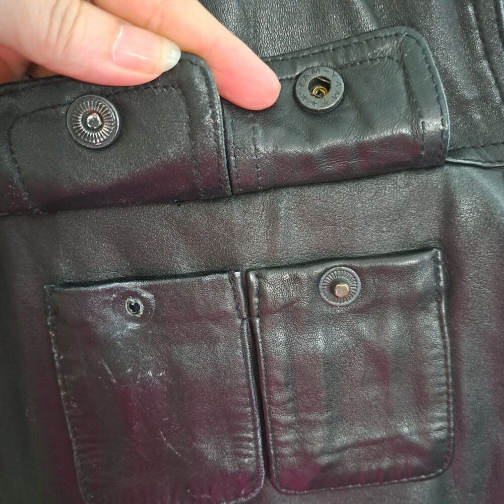 Men's Black Leather Zip Front Vest - Classic Utility Style - Picture 8 of 16
